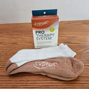 Cupron Pro Therapy Diabetic Crew Socks XL Copper Sole Nonbinding Wicks Moisture